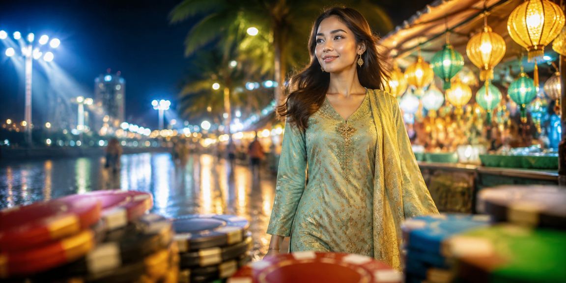 Suasana perayaan Hari Raya di Malaysia sambil menikmati hiburan kasino dalam talian